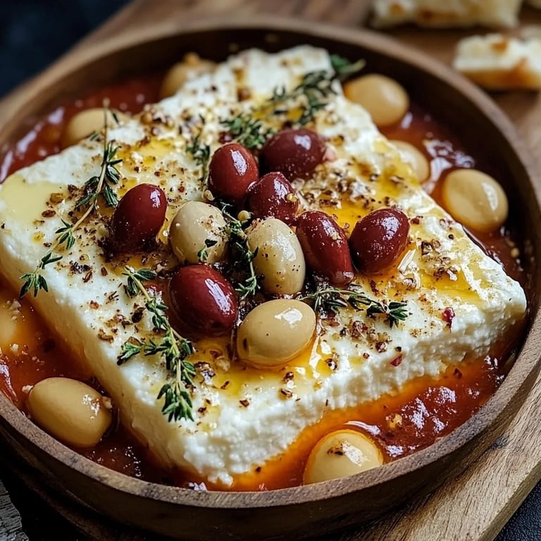 Gebackener Feta mit Riesenbohnen