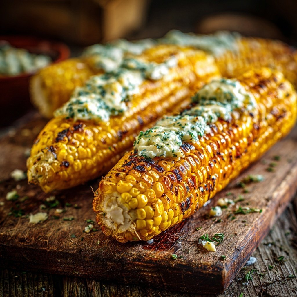 Gegrillte Maiskolben Mit Kräuterbutter