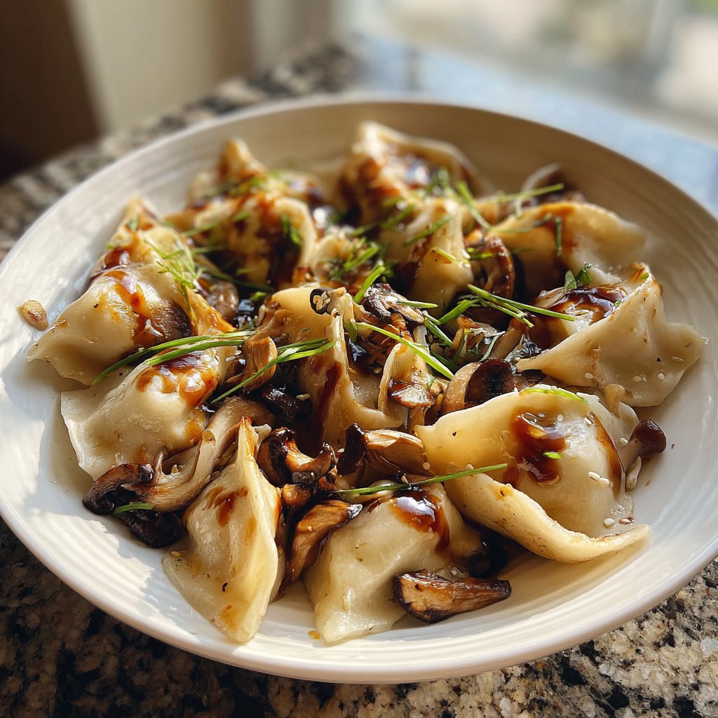 Reisnudeln mit Pilzen