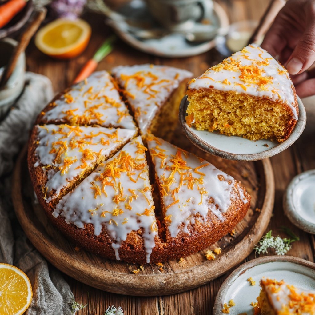 Karottenkuchen Mit Zitronen Glasur