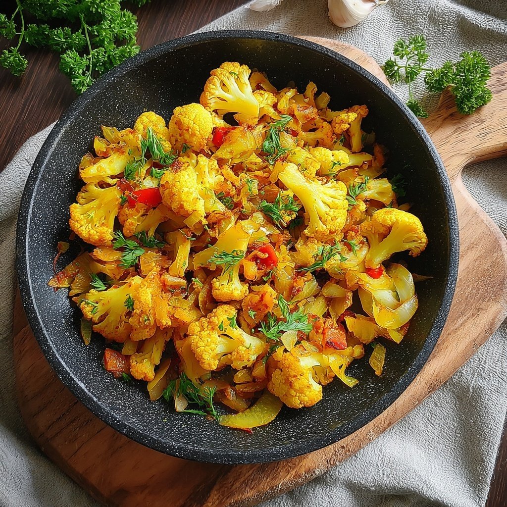 Blumenkohl Pfanne Mit Kurkuma