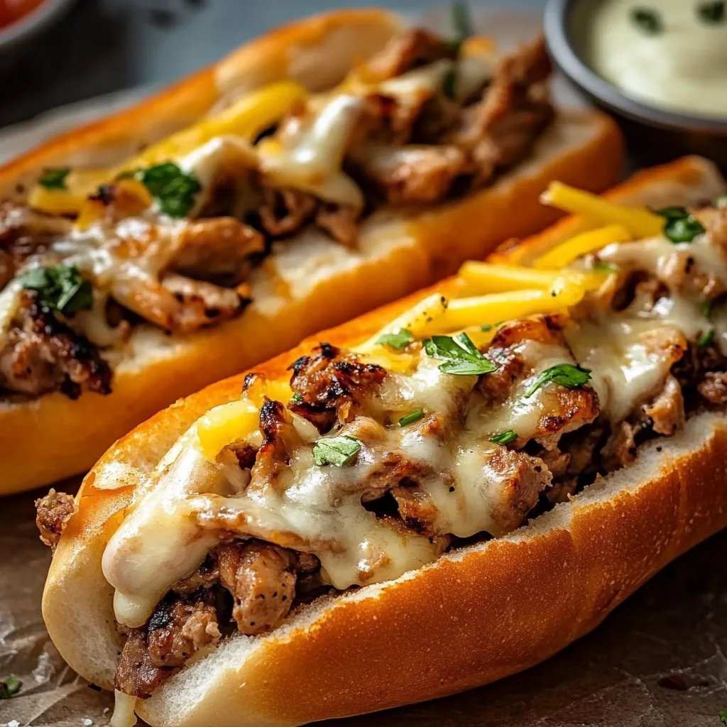 Hähnchen Cheesesteaks