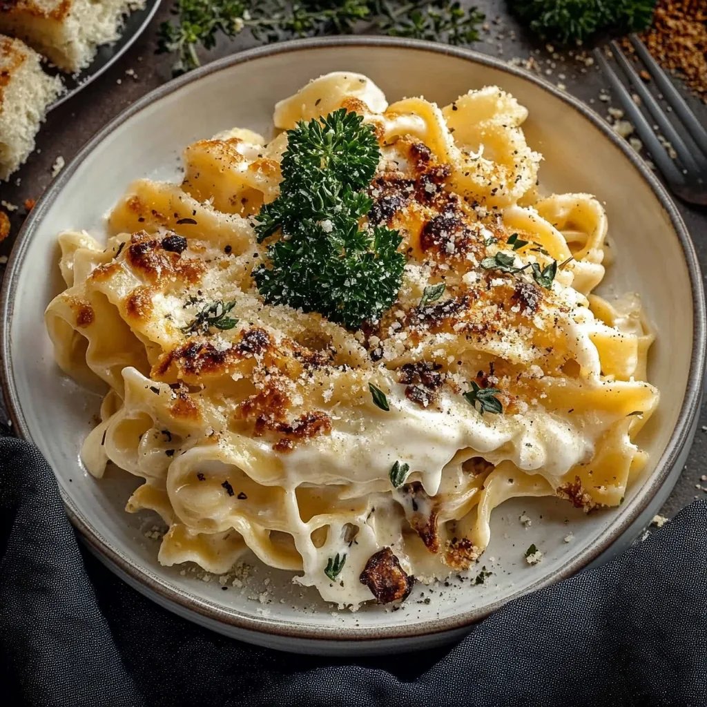 Köstlicher Parmesan Hähnchen-Nudeln Auflauf